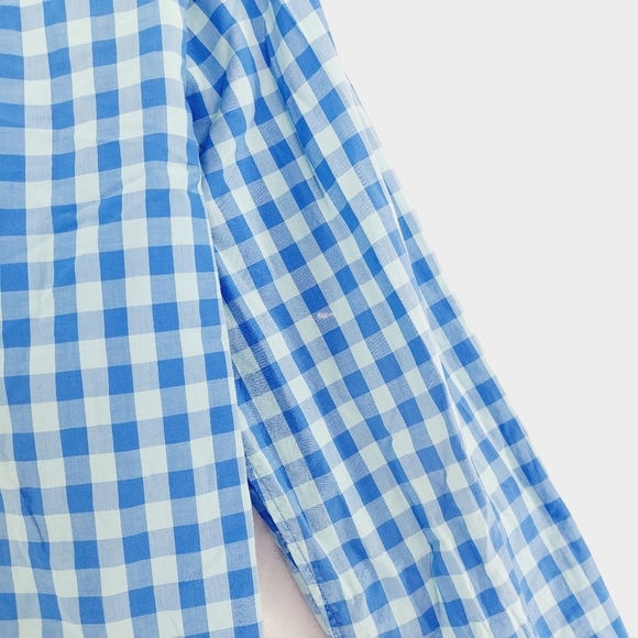 J. Crew Men's Button Front Blue White Checks Business Casual Shirt P6638 - Picture 6 of 11
